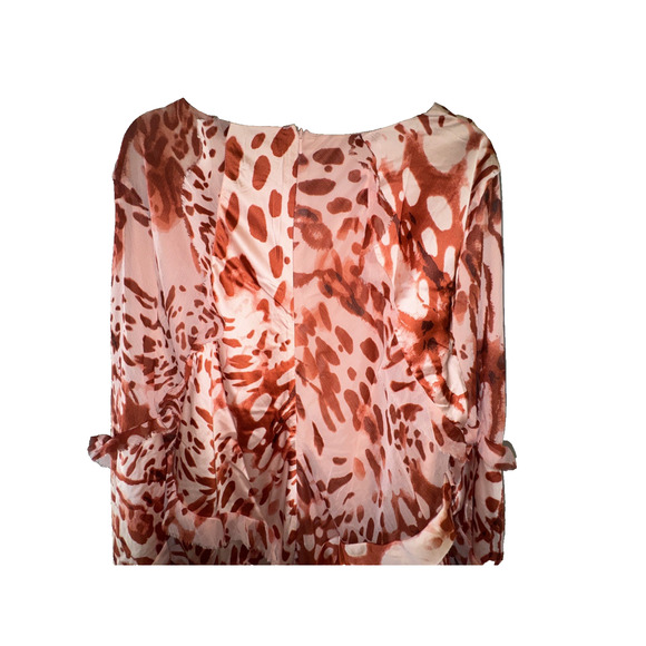 New Asos Pink Ruffle Animal Print Long Sleeve Maxi Dress Size (US)24 - Picture 9 of 14